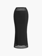High Waist Mesh Maxi Skirt